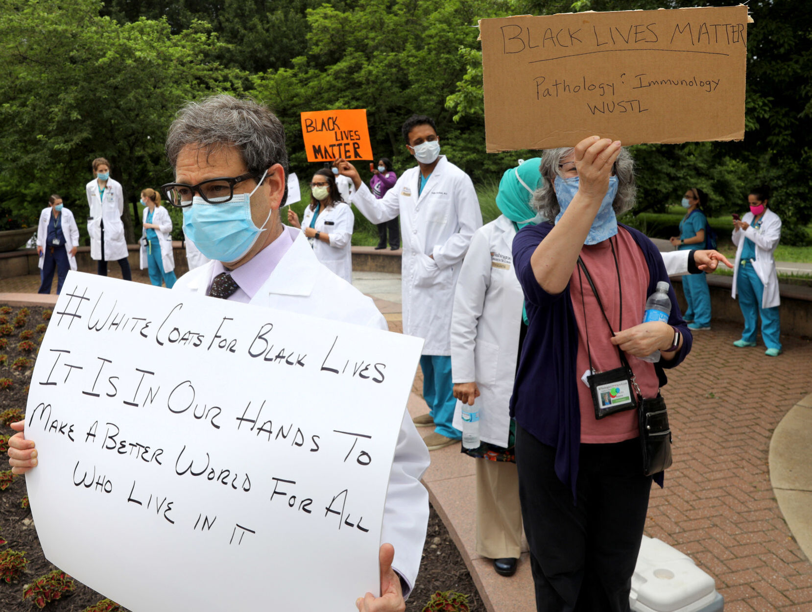 White coats protest for Black Lives Matter